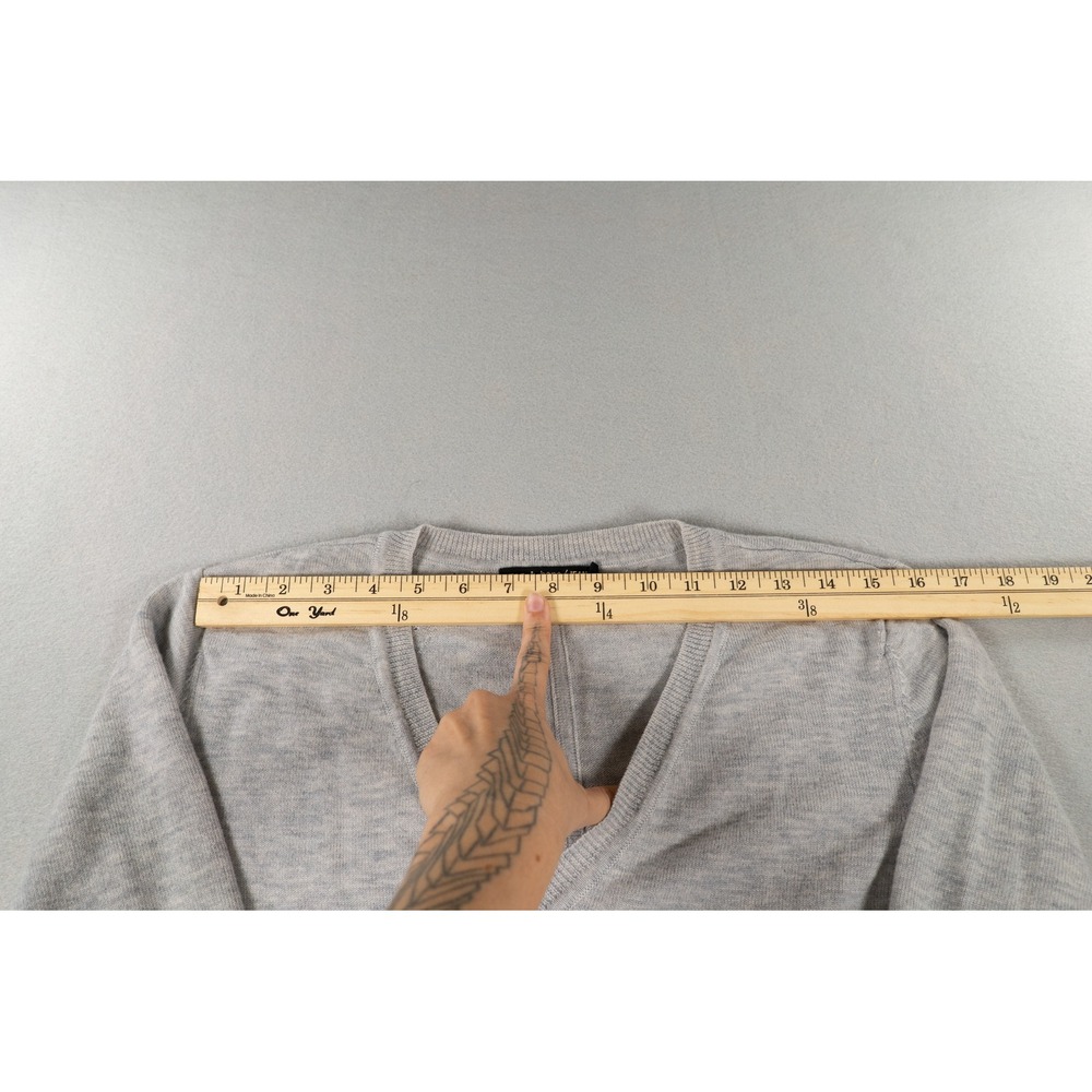 Rag & Bone Jean Mens Gray 100% Merino Wool V-Neck Sweater Size L - Picture 6 of 9
